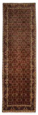 Loper Perzisch tapijt - Bijar - 301 x 87 cm - rood