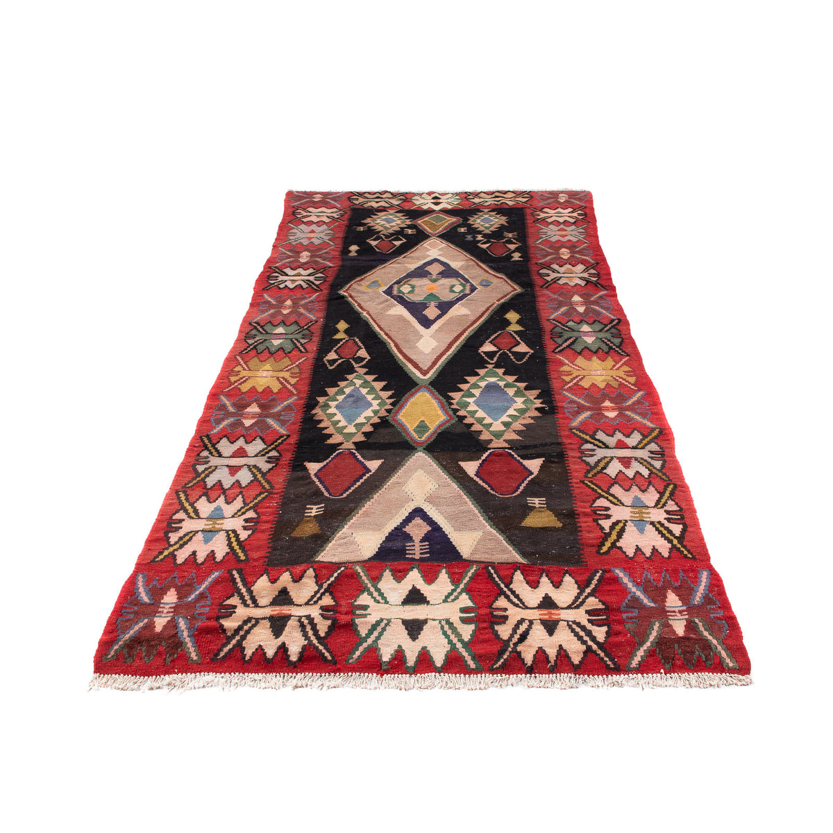 Loper Kelim tapijt - Oud - 300 x 150 cm - veelkleurig
