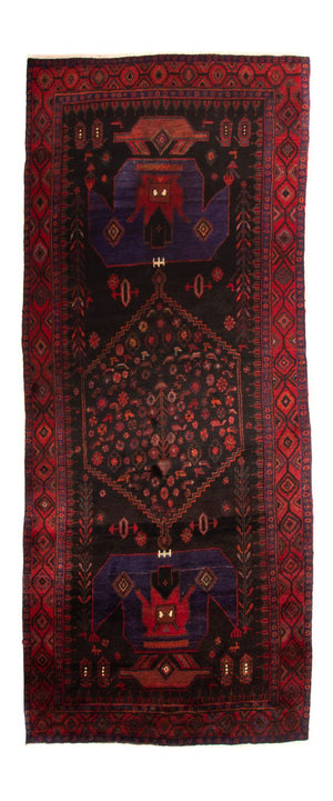 Loper Perzisch Tapijt - Nomadisch - 380 x 146 cm - donkerblauw