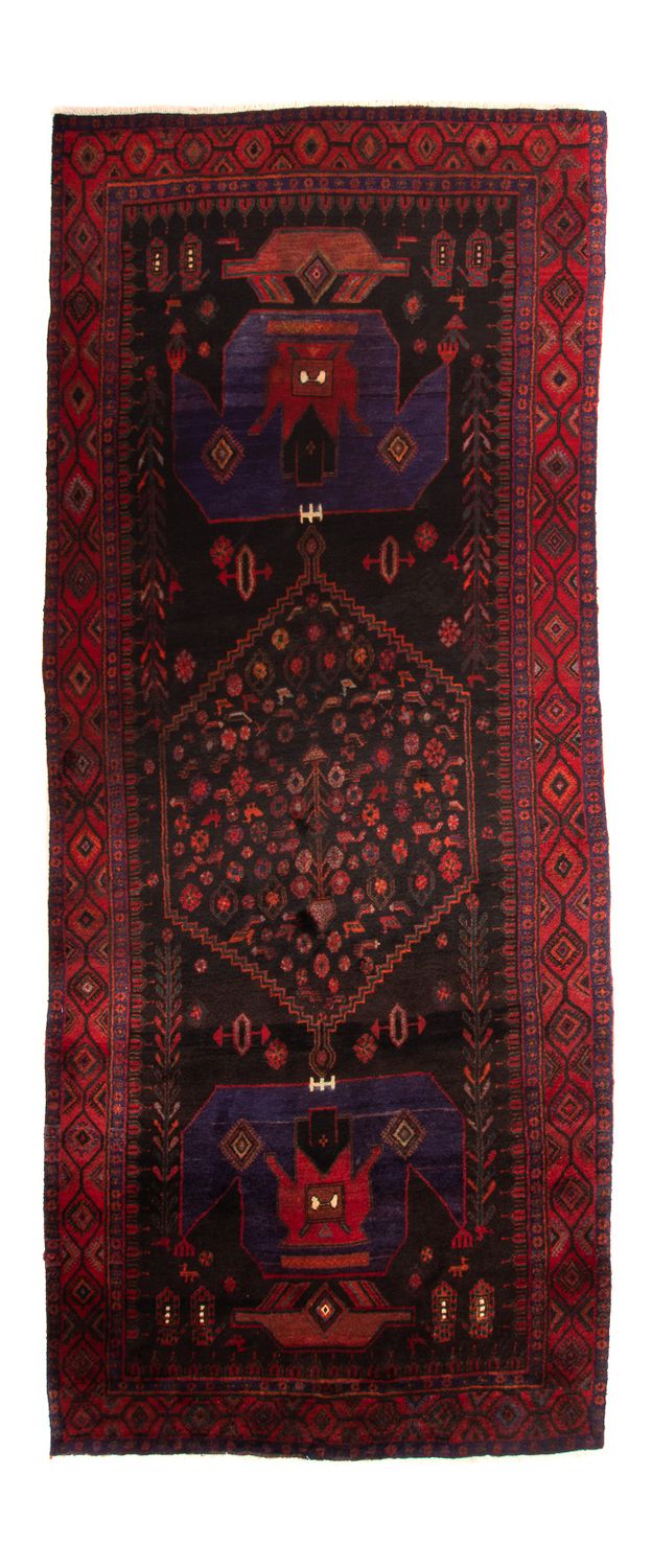 Loper Perzisch Tapijt - Nomadisch - 380 x 146 cm - donkerblauw