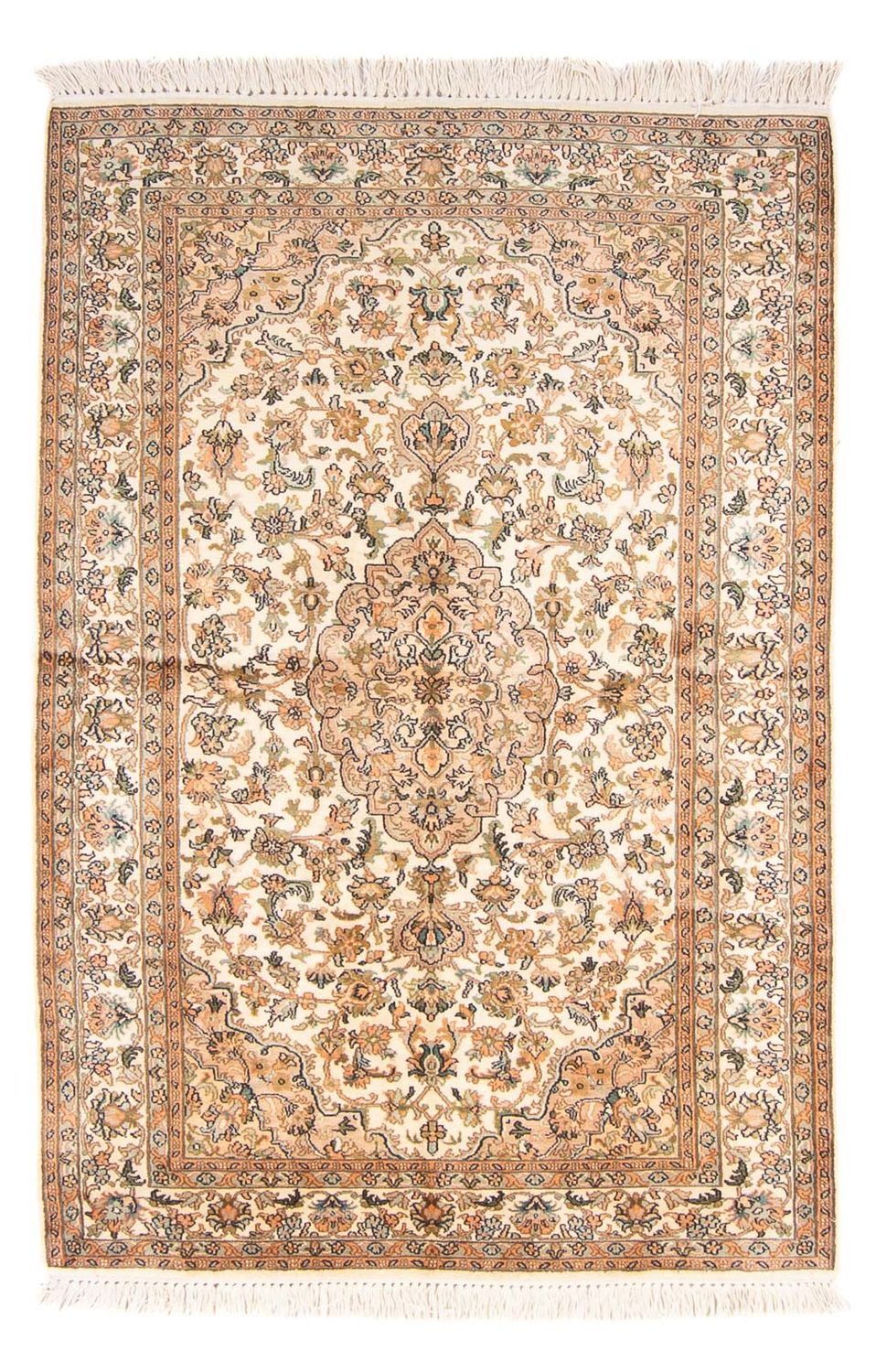 Zijden tapijt - Kashmir Silk - 150 x 96 cm - crème