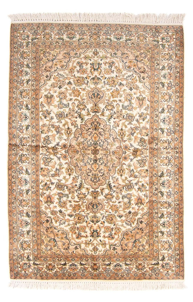 Zijden tapijt - Kashmir Silk - 150 x 96 cm - crème