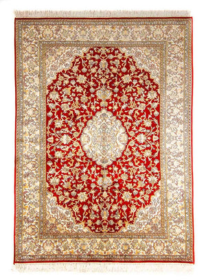 Zijden tapijt - Kashmir Silk - 186 x 129 cm - rood