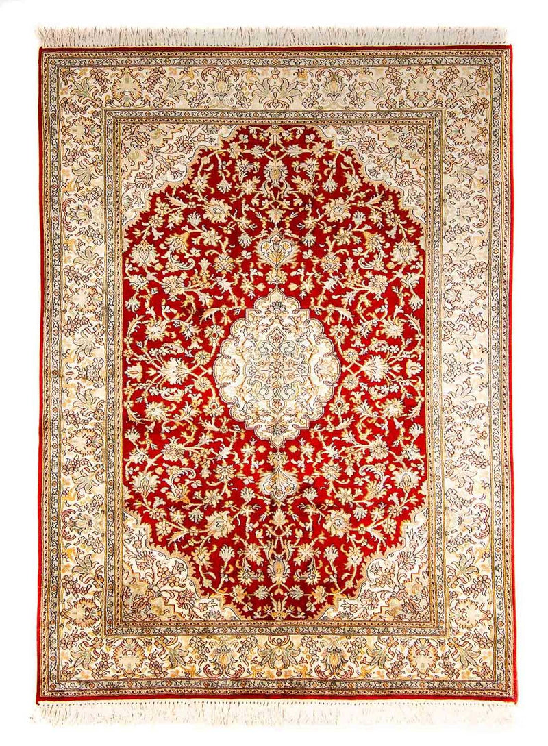 Zijden tapijt - Kashmir Silk - 186 x 129 cm - rood