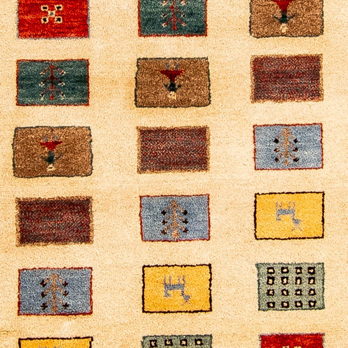 Gabbeh Tapijt - Loribaft Perzisch - 197 x 144 cm - lichtbruin