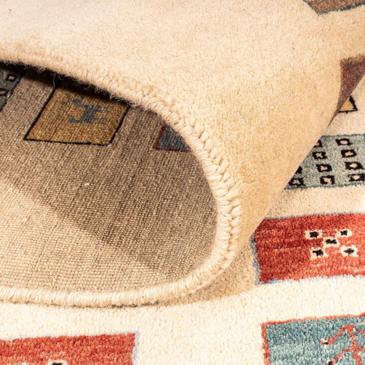 Gabbeh Tapijt - Loribaft Perzisch - 197 x 144 cm - lichtbruin