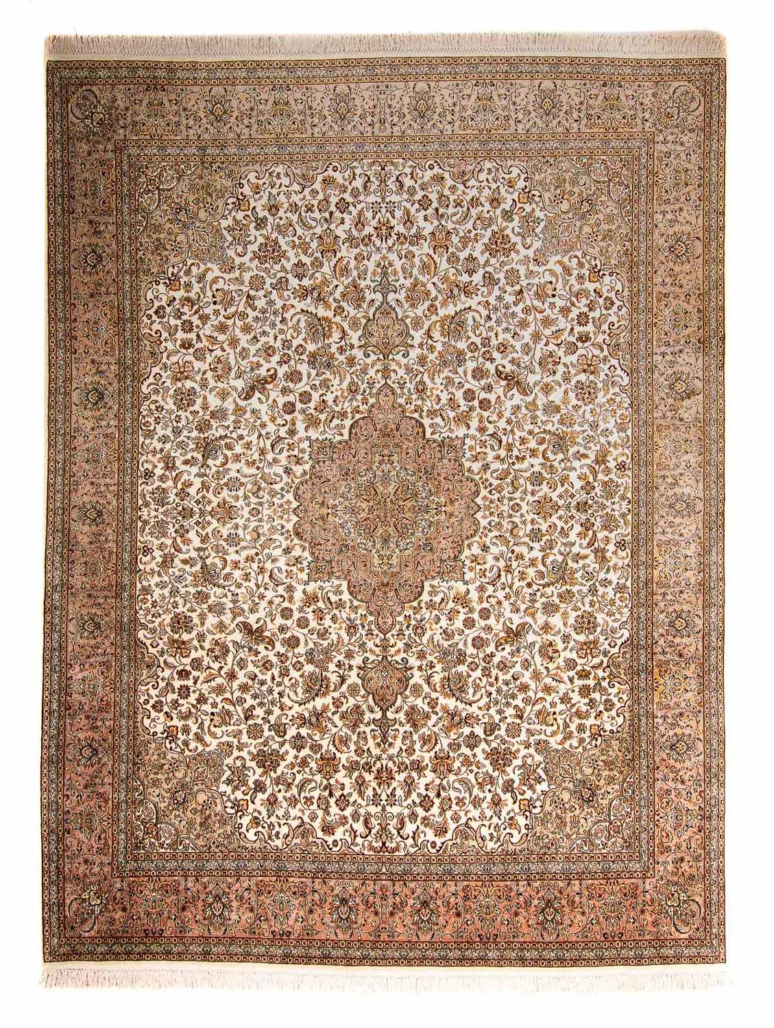 Zijden tapijt - Kashmir Silk - 307 x 243 cm - beige
