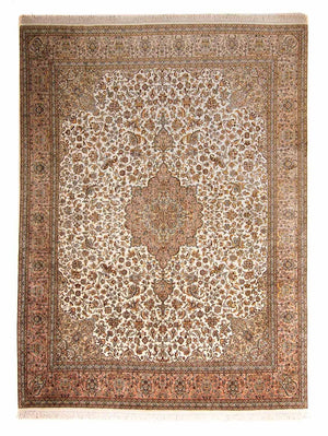 Zijden tapijt - Kashmir Silk - 307 x 243 cm - beige