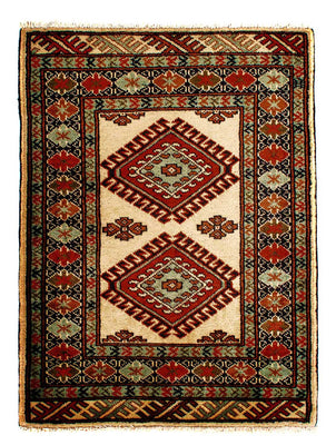 Turkaman tapijt - 94 x 67 cm - beige