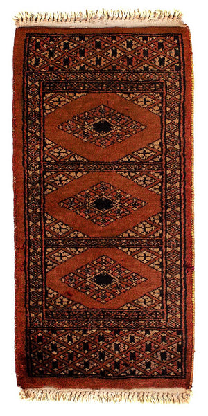 Pakistaans tapijt - 63 x 32 cm - donkerrood