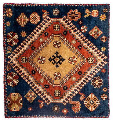 Perzisch Tapijt - Nomadisch vierkant  - 70 x 68 cm - donkerblauw