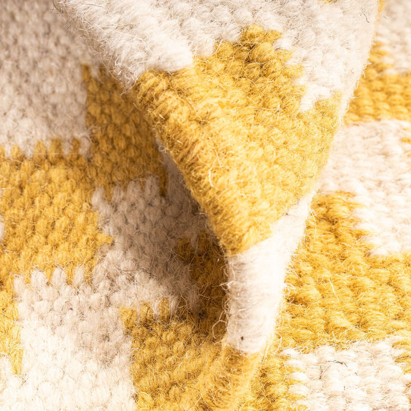 Kelim tapijt - Trendy vierkant  - 80 x 72 cm - beige