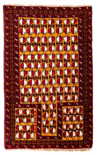 Baluch tapijt - 129 x 75 cm - donkerrood