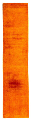 Loper Gabbeh Tapijt - Loribaft Perzisch - 395 x 80 cm - oranje