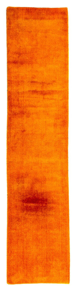 Loper Gabbeh Tapijt - Loribaft Perzisch - 395 x 80 cm - oranje