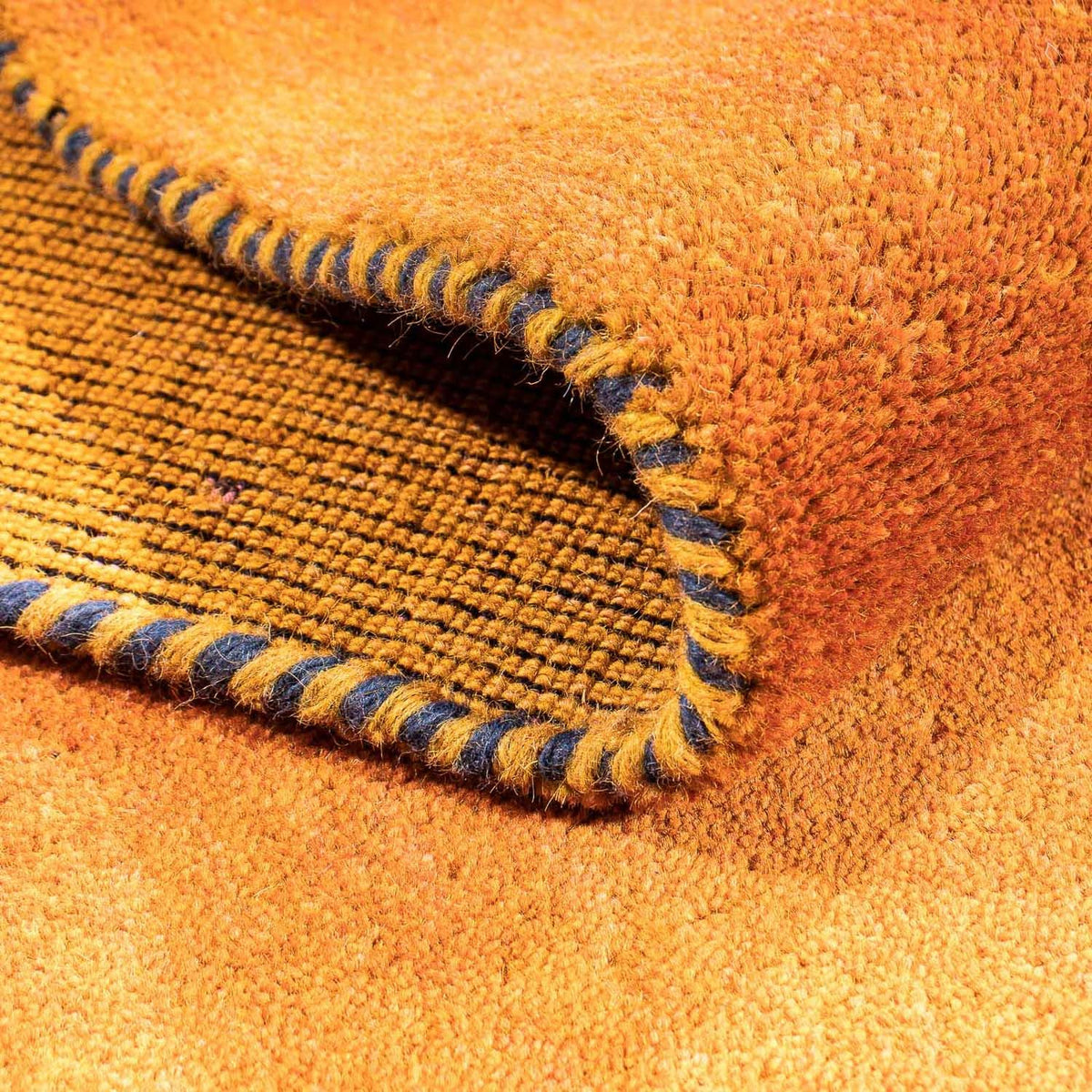 Loper Gabbeh Tapijt - Loribaft Perzisch - 395 x 80 cm - oranje