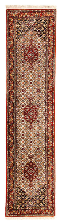 Loper Oosters tapijt - Bijar - Indus - 340 x 77 cm - beige