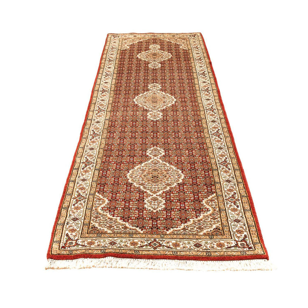 Loper Oosters tapijt - Tabriz - 296 x 83 cm - donkerrood