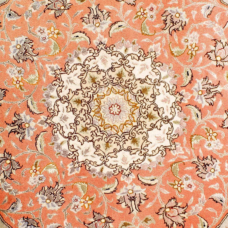 Perzisch tapijt - Tabriz - Royal rond  - 102 x 102 cm - licht rood