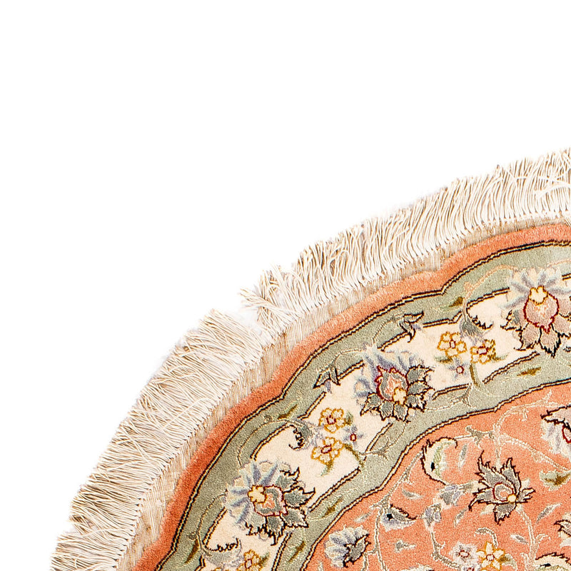 Perzisch tapijt - Tabriz - Royal rond  - 102 x 102 cm - licht rood