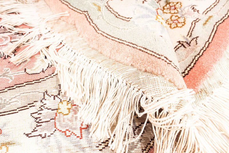 Perzisch tapijt - Tabriz - Royal rond  - 102 x 102 cm - licht rood