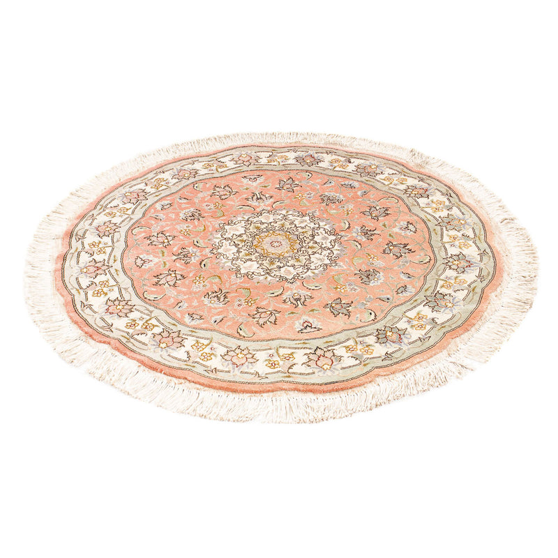 Perzisch tapijt - Tabriz - Royal rond  - 102 x 102 cm - licht rood
