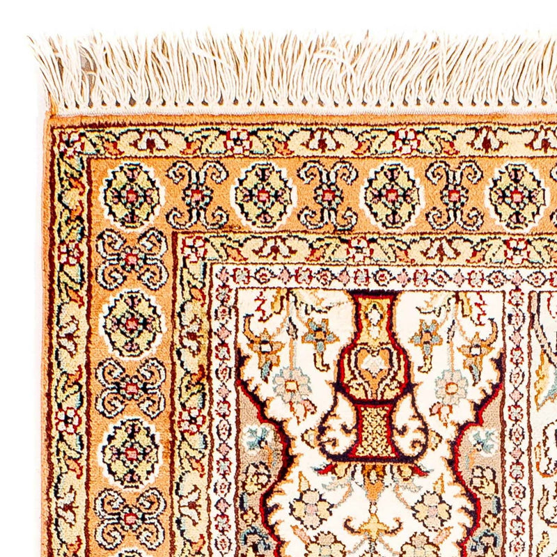 Zijden tapijt - Kashmir Silk - 98 x 60 cm - beige