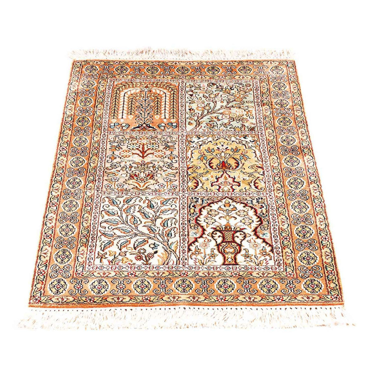 Zijden tapijt - Kashmir Silk - 98 x 60 cm - beige
