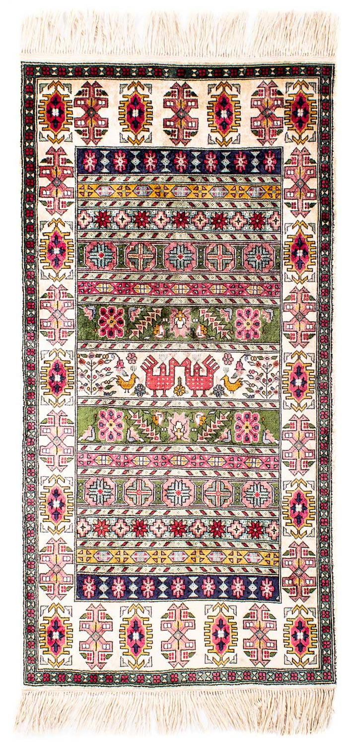 Loper Zijden tapijt - Kayseri - 156 x 76 cm - veelkleurig