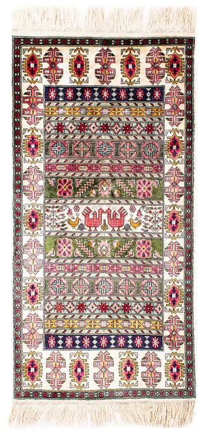 Loper Zijden tapijt - Kayseri - 156 x 76 cm - veelkleurig