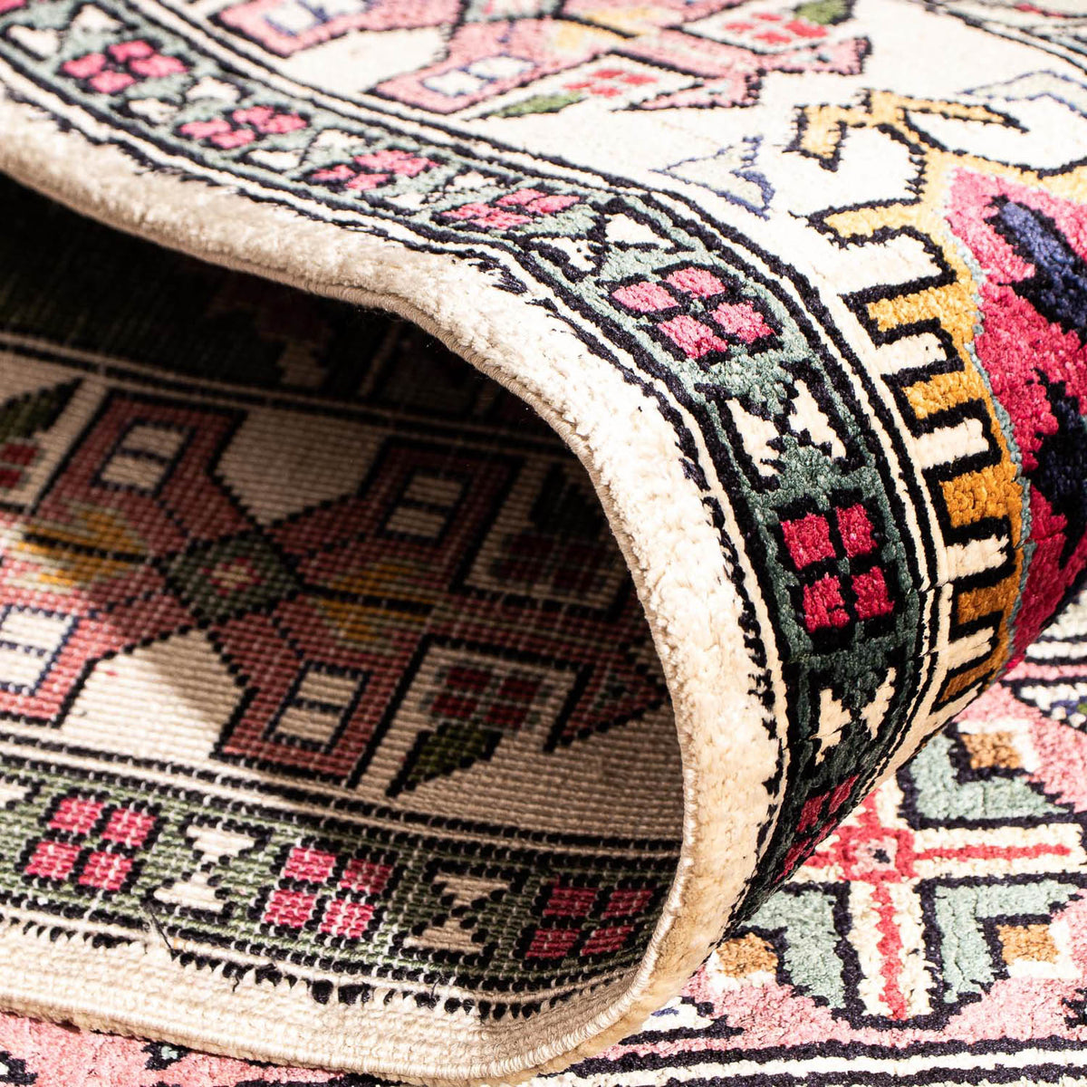 Loper Zijden tapijt - Kayseri - 156 x 76 cm - veelkleurig