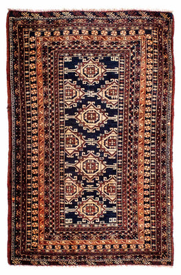 Afghaans tapijt - 140 x 94 cm - donkerblauw