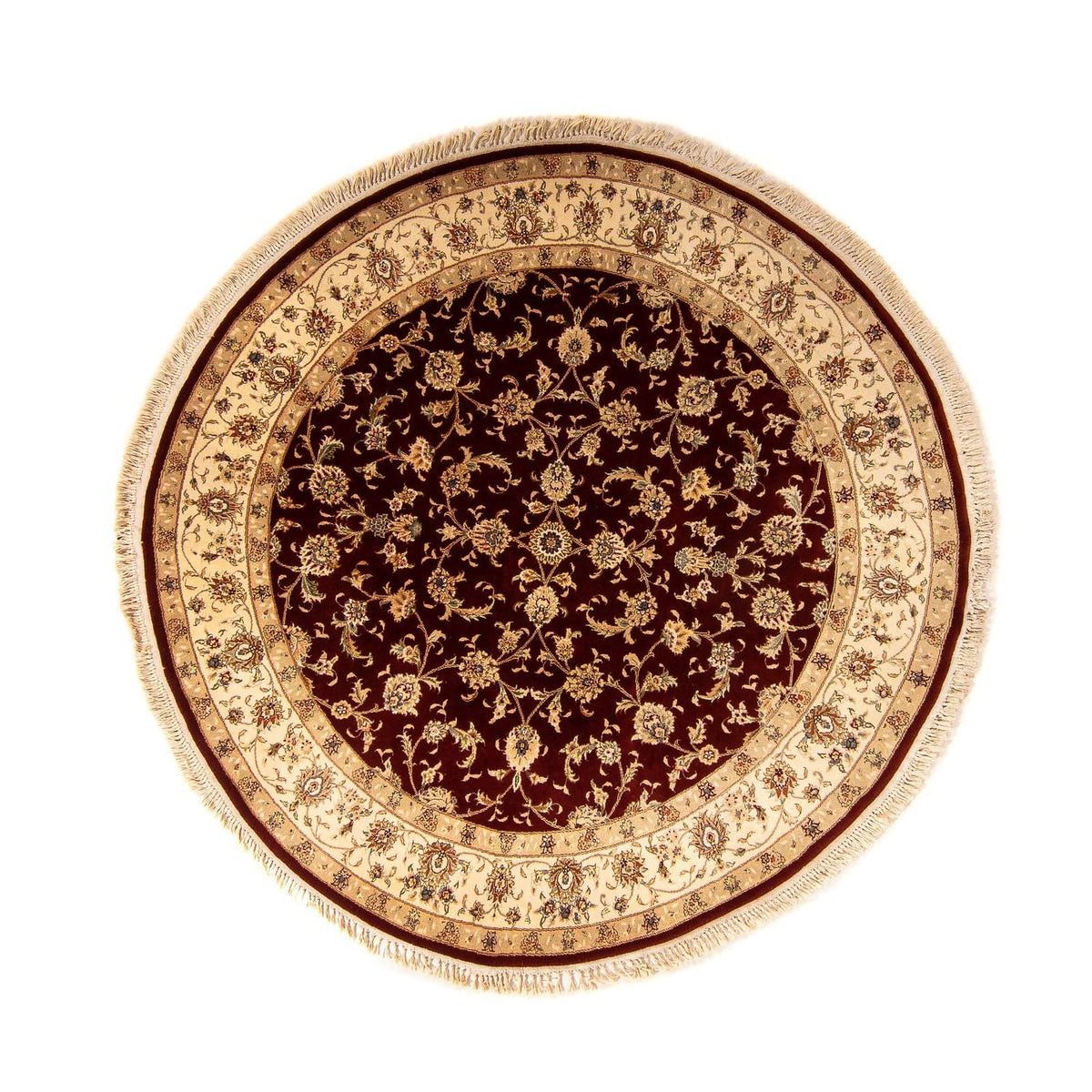 Perzisch tapijt - Tabriz - Royal rond  - 204 x 204 cm - donkerrood
