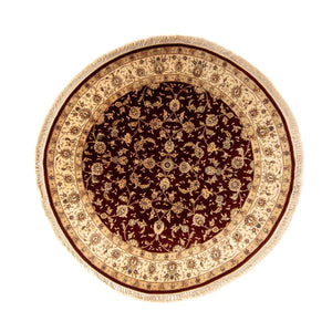 Perzisch tapijt - Tabriz - Royal rond  - 204 x 204 cm - donkerrood