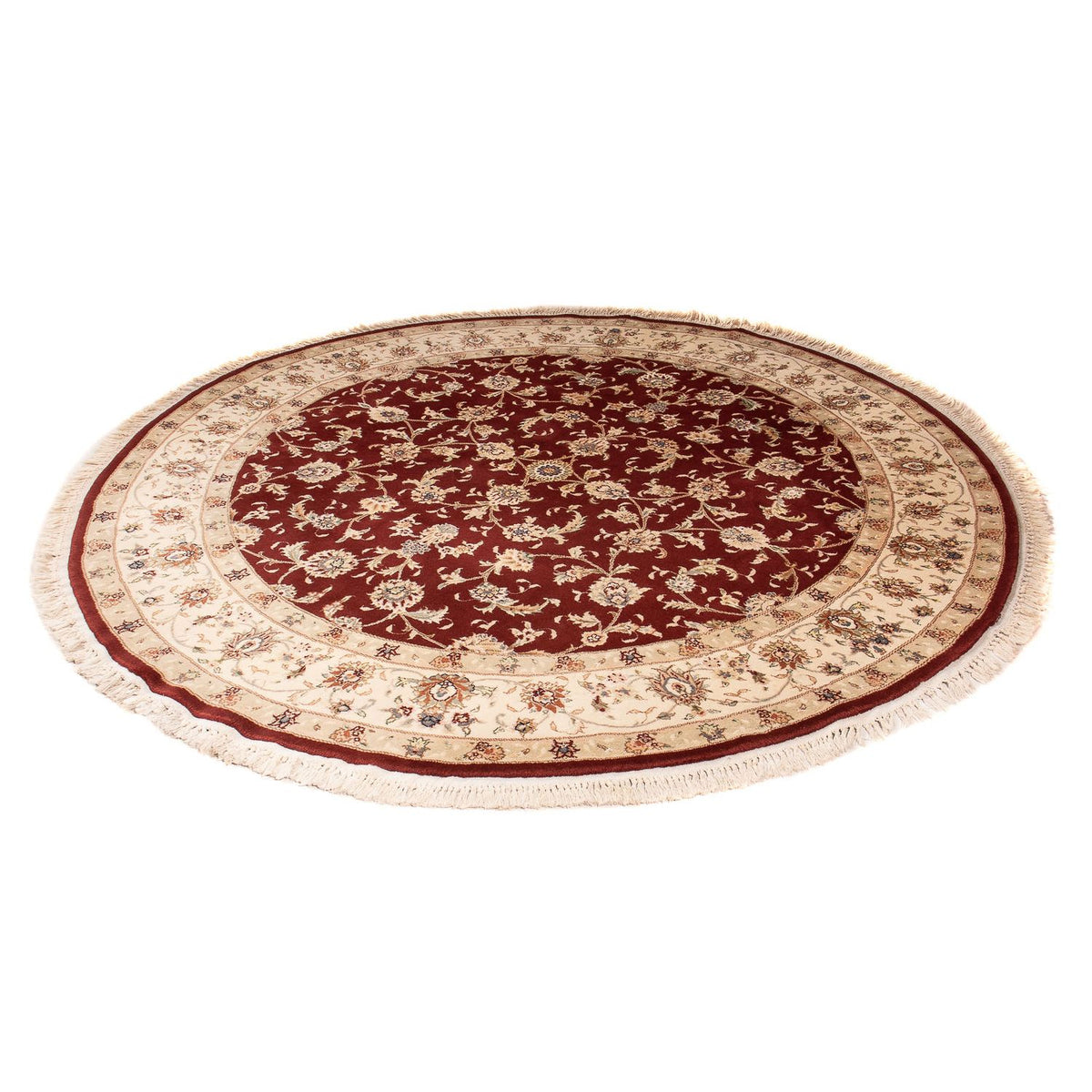 Perzisch tapijt - Tabriz - Royal rond  - 204 x 204 cm - donkerrood
