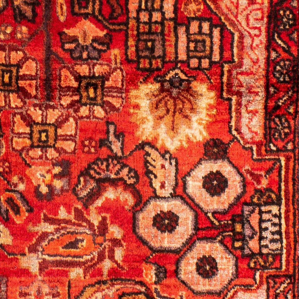 Perzisch Tapijt - Nomadisch vierkant  - 92 x 82 cm - donkerrood