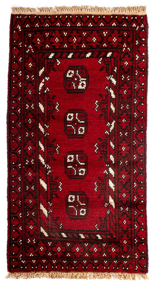 Afghaans tapijt - Filpa - 90 x 60 cm - donkerrood