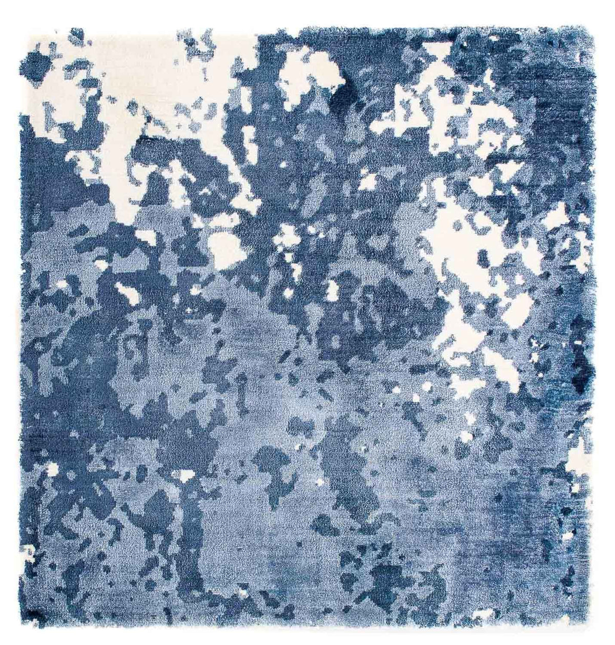 Viscose tapijt vierkant  - 70 x 70 cm - blauw