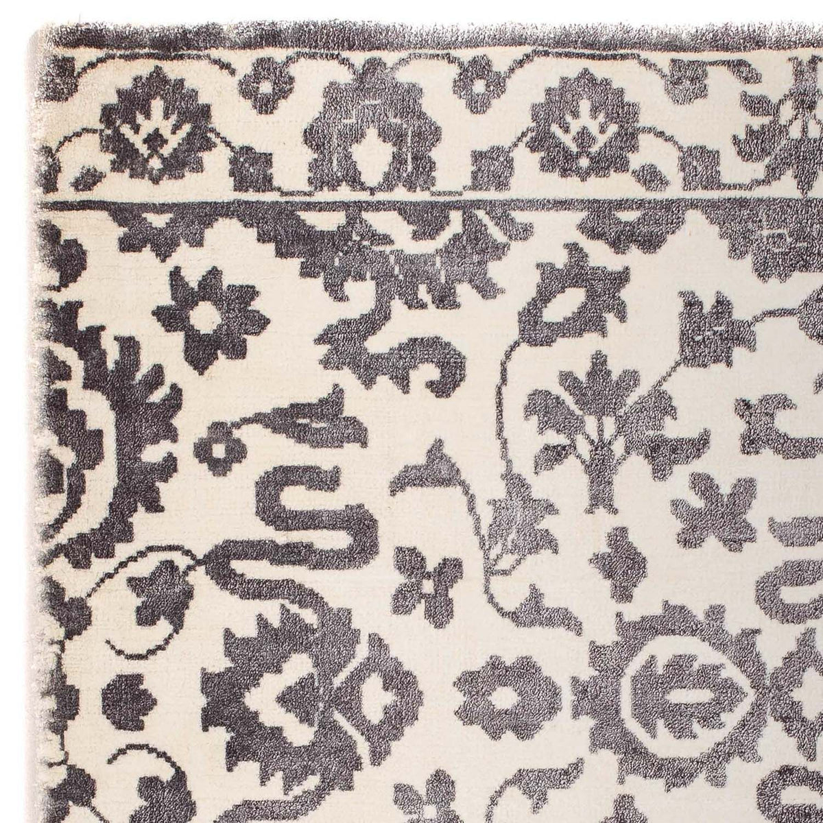 Viscose tapijt vierkant  - 70 x 70 cm - lichtgrijs