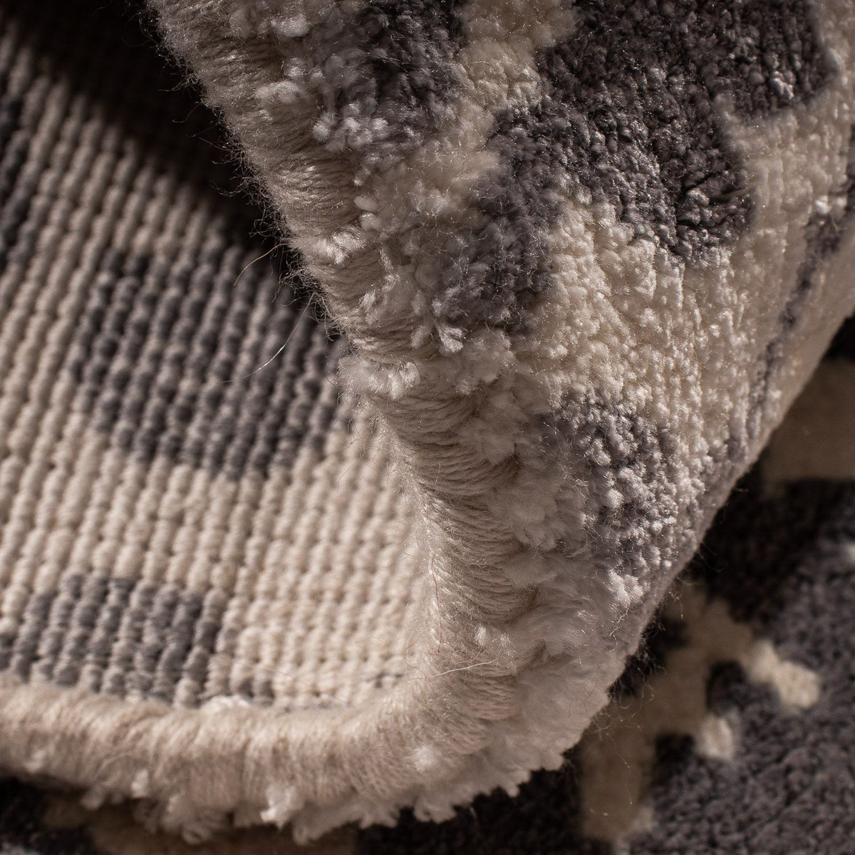 Viscose tapijt vierkant  - 70 x 70 cm - lichtgrijs