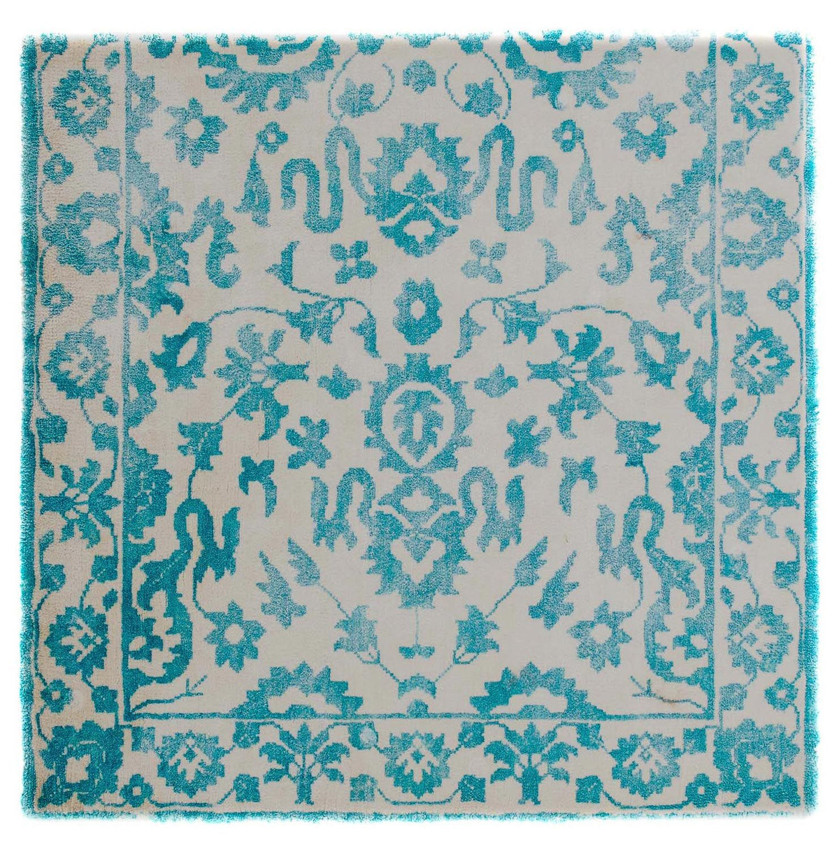 Viscose tapijt vierkant  - 70 x 70 cm - turkoois