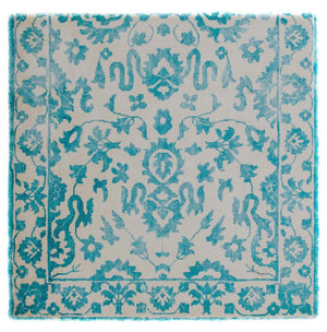 Viscose tapijt vierkant  - 70 x 70 cm - turkoois