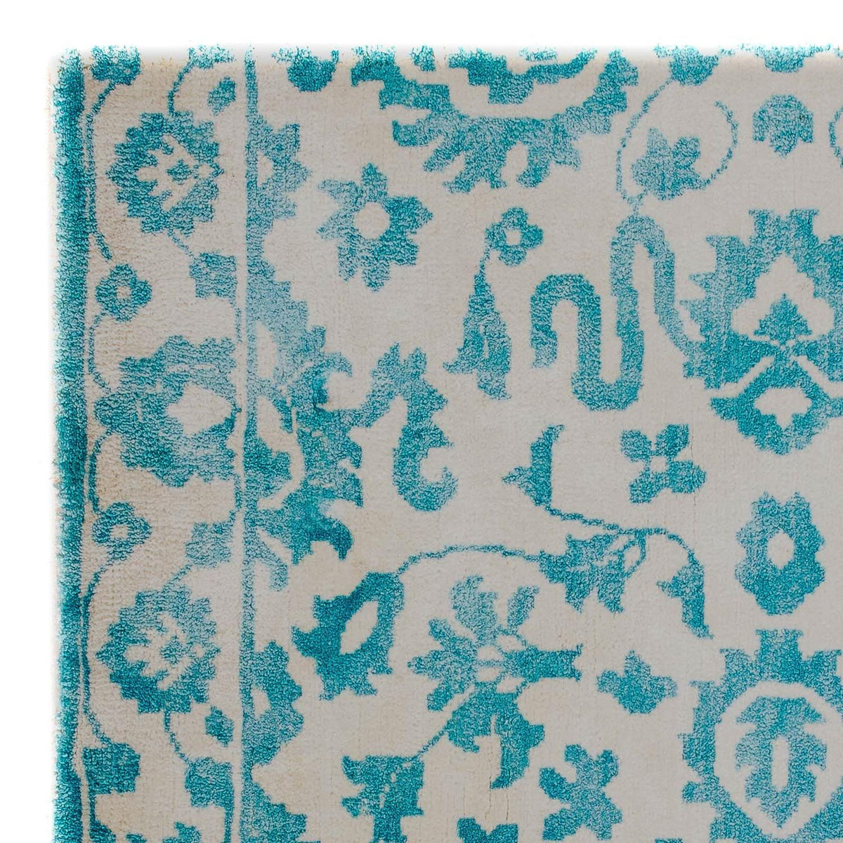 Viscose tapijt vierkant  - 70 x 70 cm - turkoois