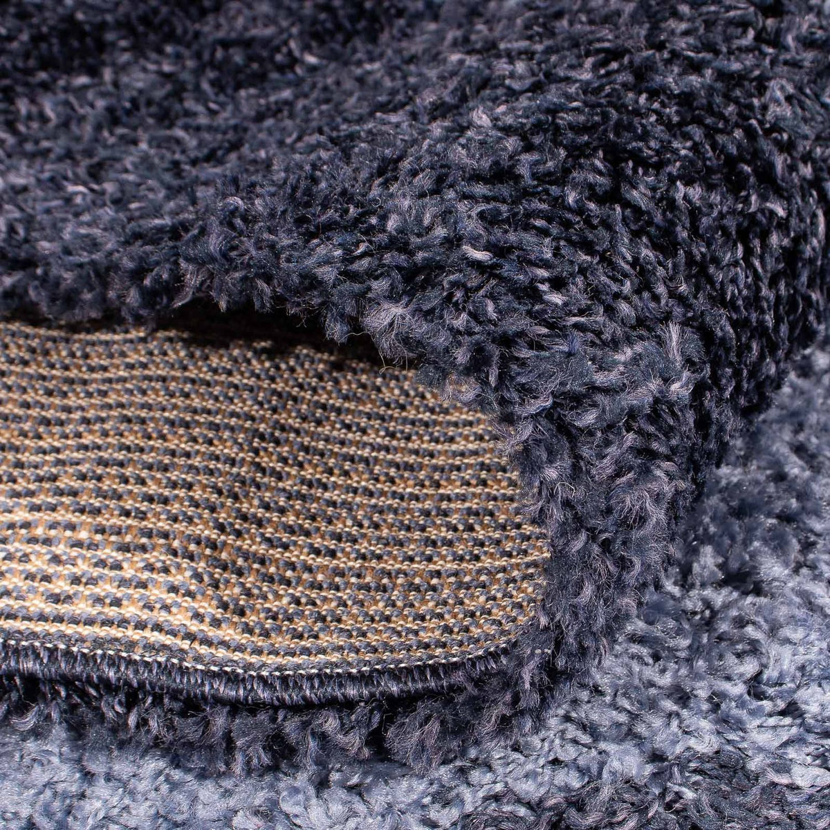 Hoogpolig tapijt - 170 x 120 cm - donkerblauw