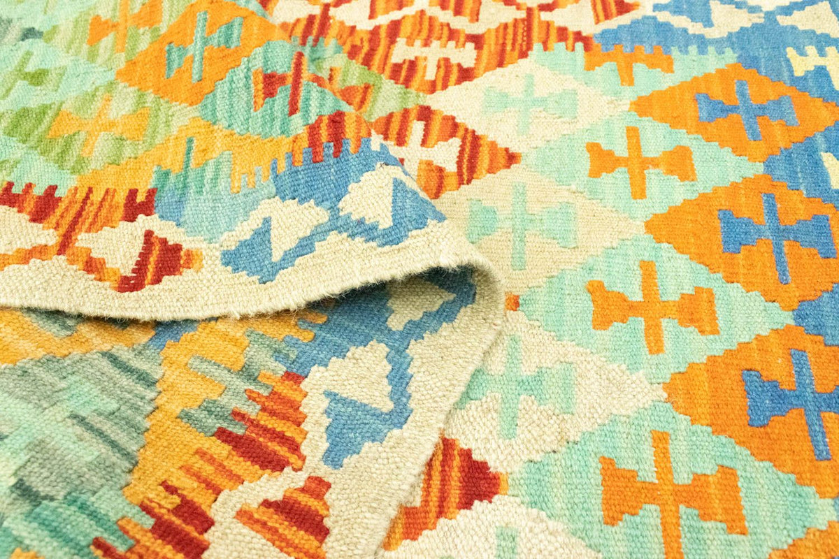 Loper Kelim tapijt - Oosters - 197 x 64 cm - gekleurd