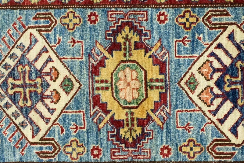 Ziegler Tapijt - Kazak - 132 x 79 cm - lichtblauw