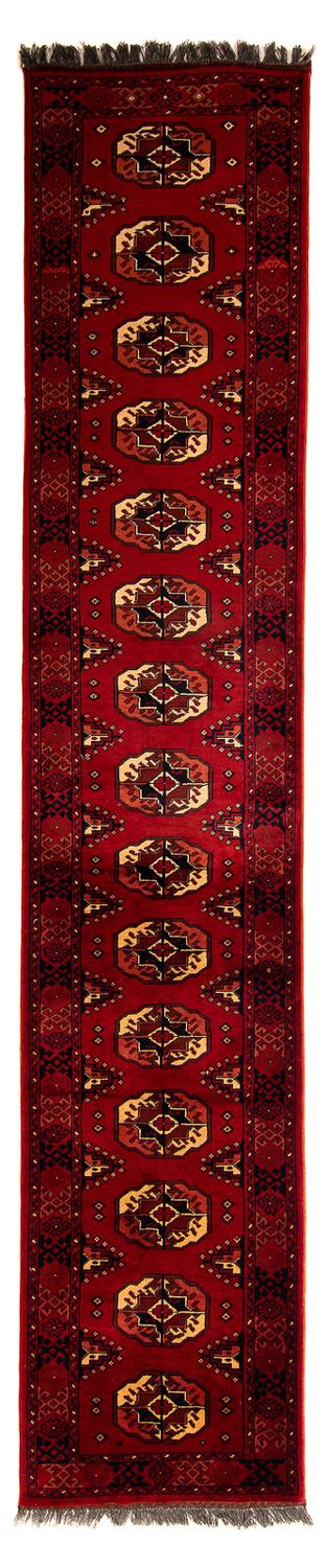 Loper Afghaans tapijt - 356 x 82 cm - donkerrood