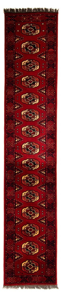 Loper Afghaans tapijt - 356 x 82 cm - donkerrood