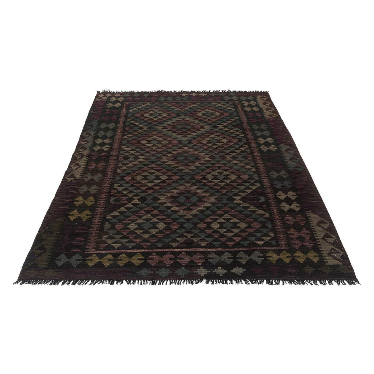 Kelim tapijt - Splash - 201 x 163 cm - veelkleurig