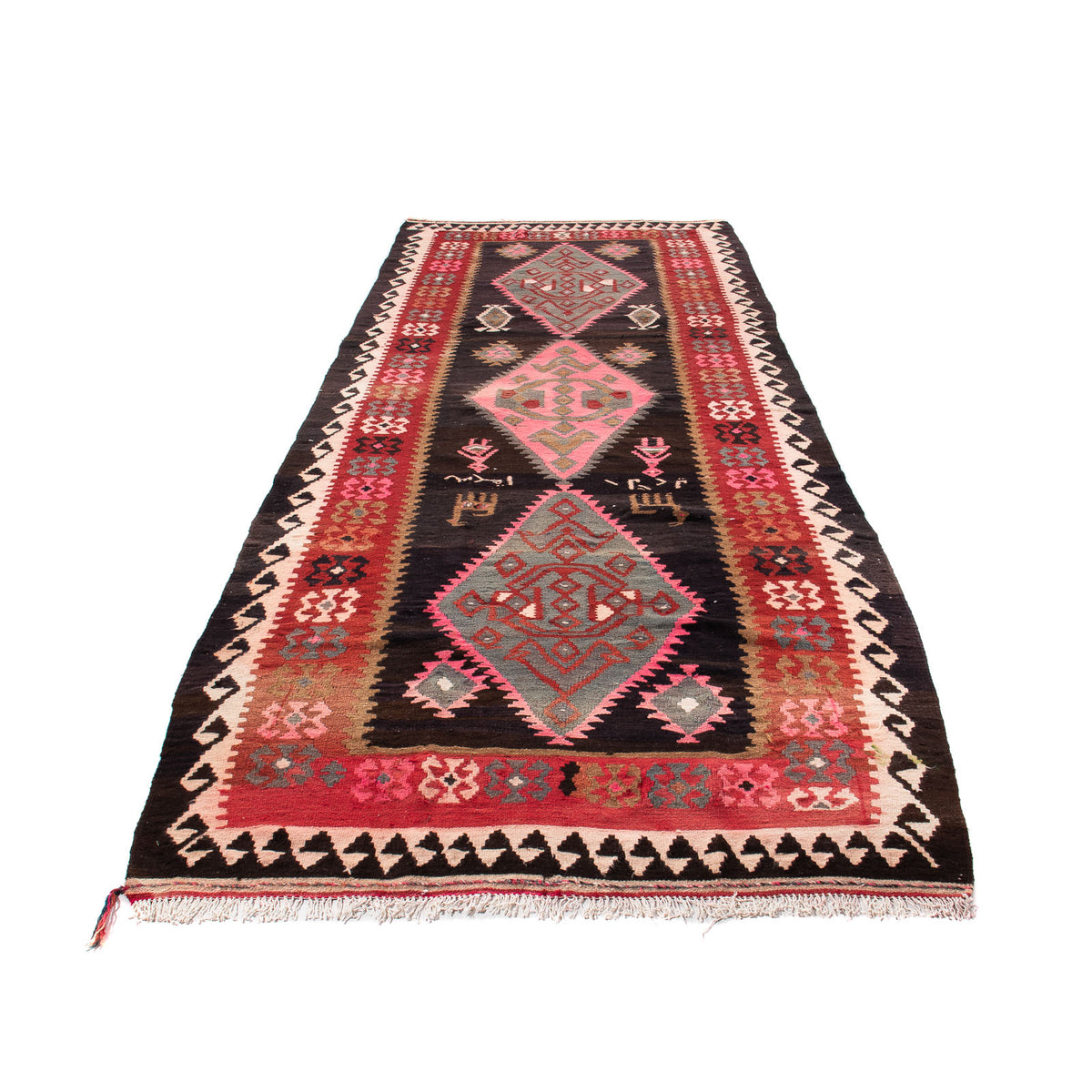Loper Kelim tapijt - Oud - 360 x 145 cm - veelkleurig